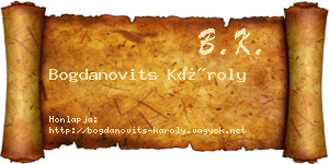 Bogdanovits Károly névjegykártya